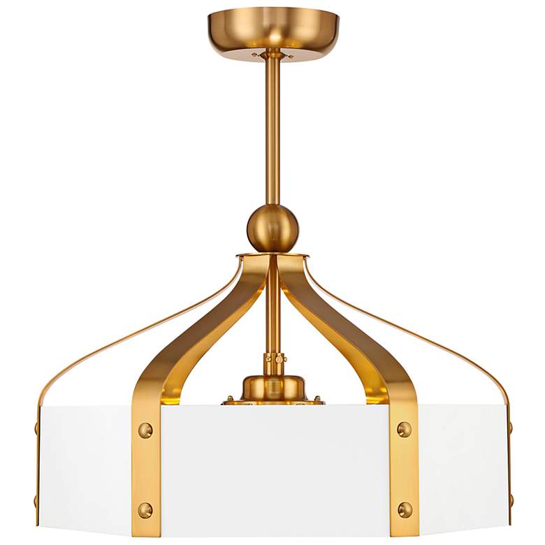 Image 6 26" Savoy House Sheffield White and Brass LED Fandelier with Remote more views