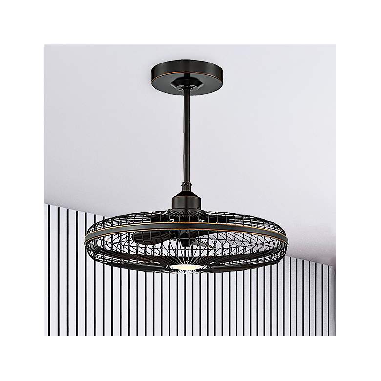 Image 2 26" Savoy House Wetherby Classic Bronze Damp LED Fandelier with Remote