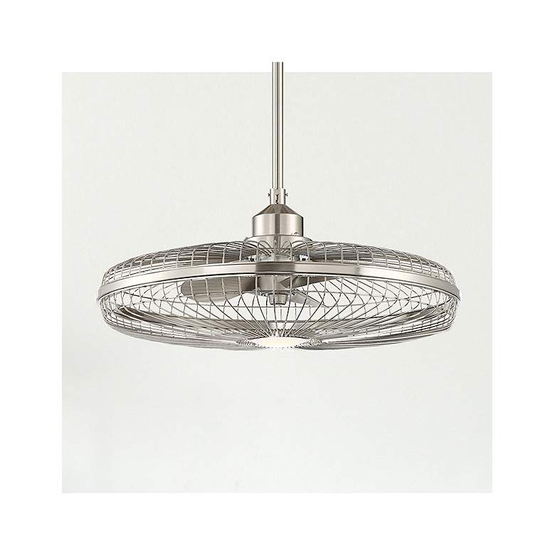 Image 2 26" Savoy House Wetherby Satin Nickel LED Fan D' lier with Remote