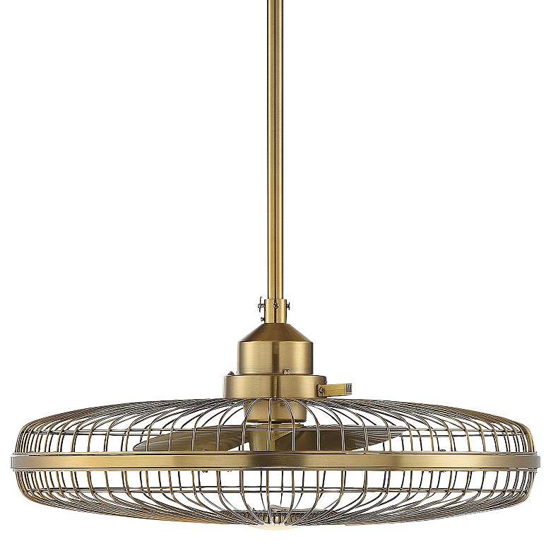 Image 3 26" Savoy House Wetherby Warm Brass LED Fan D'Lier with Remote