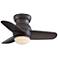 26" Spacesaver Bronze LED Hugger Ceiling Fan with Wall Control