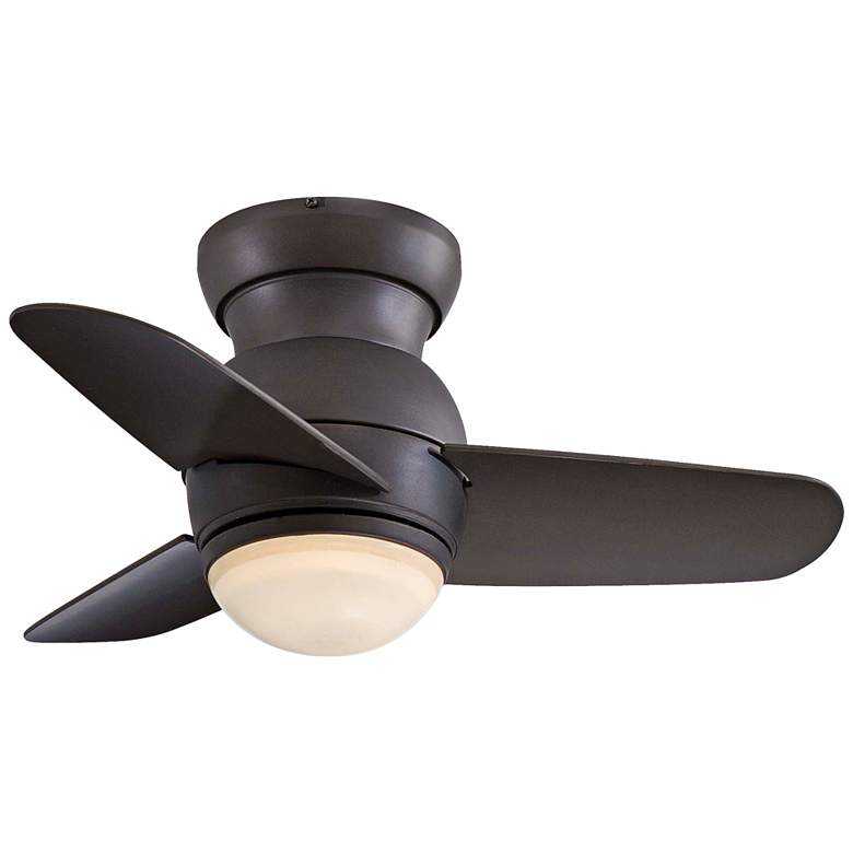 Image 2 26" Spacesaver Bronze LED Hugger Ceiling Fan with Wall Control