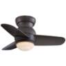 26" Spacesaver Bronze LED Hugger Ceiling Fan with Wall Control