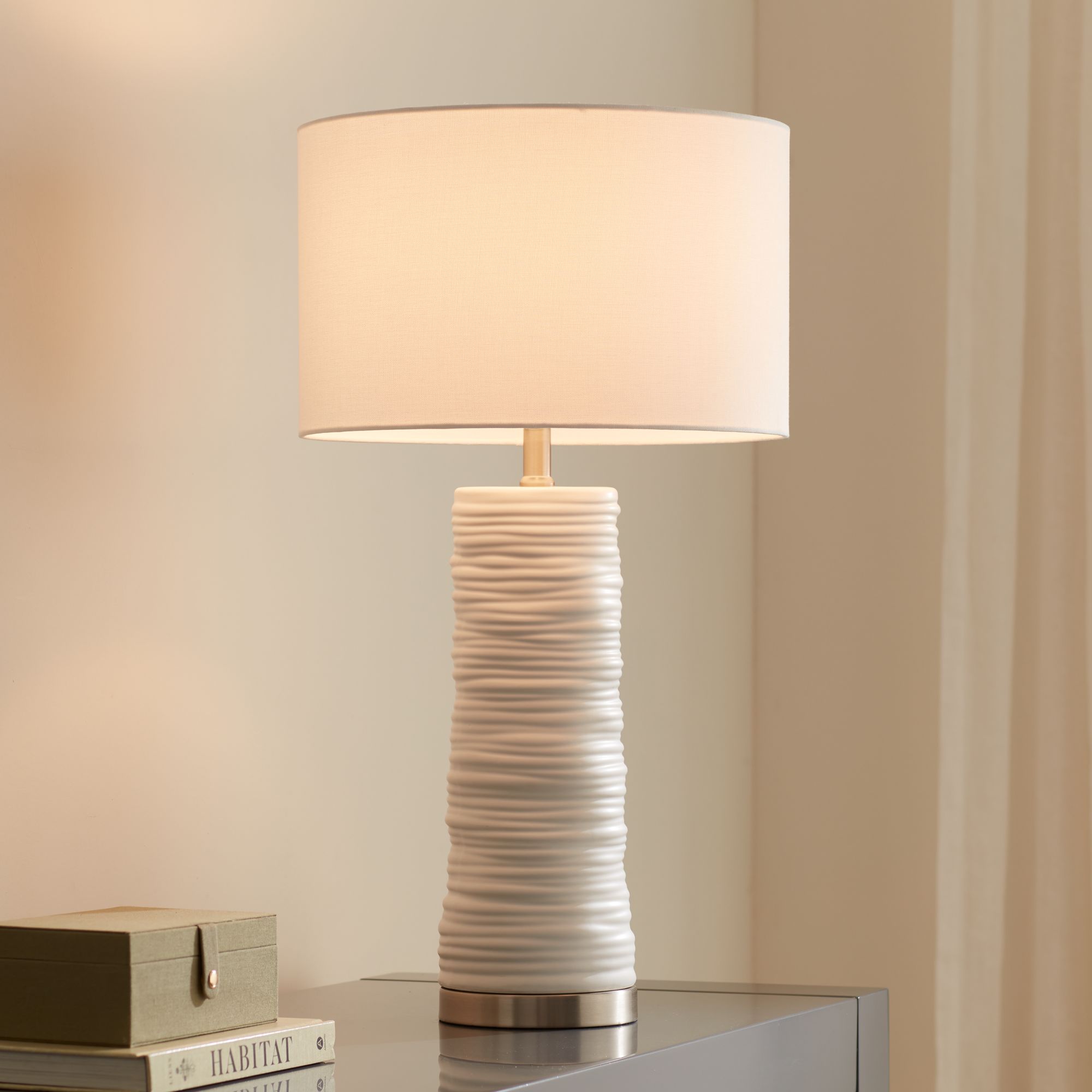 Image 1 360 Lighting Contours 27 1/2" High Modern White Ceramic Table Lamp in scene