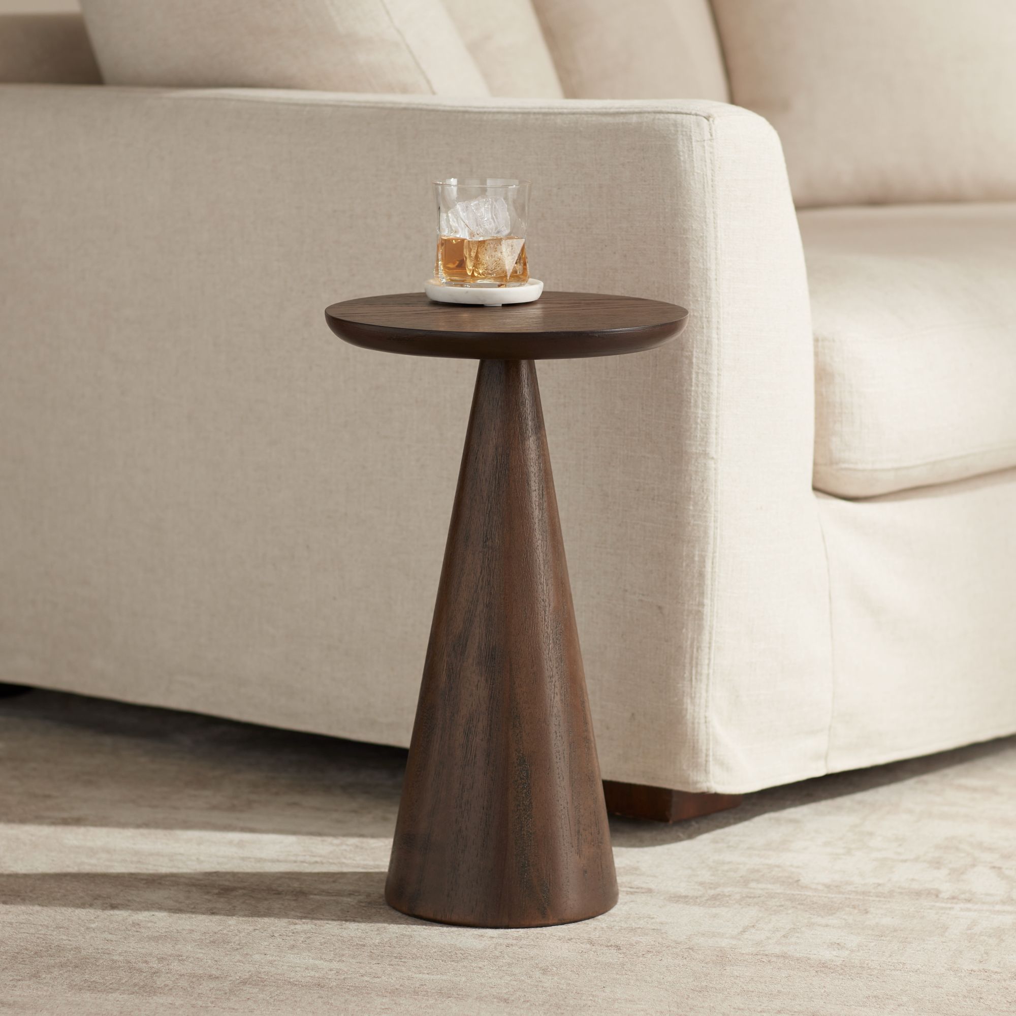 Thumbnail1 of Owen 20" High Rustic Modern Walnut Finish Wood Side Table in scene