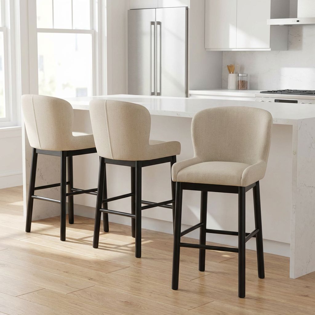 Possini Euro Gia 31" High Valdese Oatmeal and Black Barstool in scene