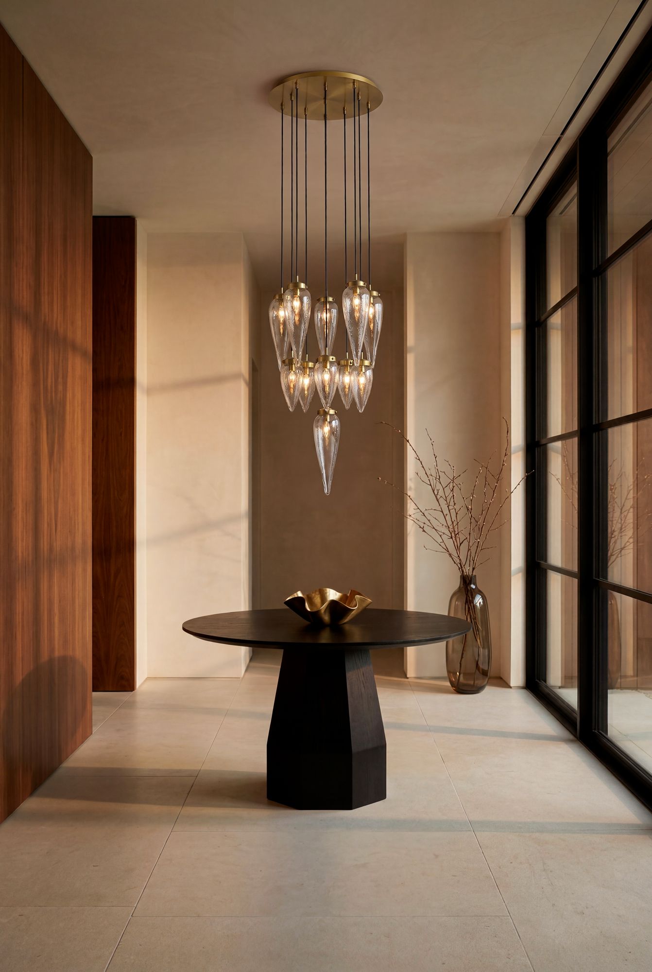 Image 1 Possini Euro Odense 19 3/4"W Soft Gold Cast Glass 11-Light Chandelier in scene
