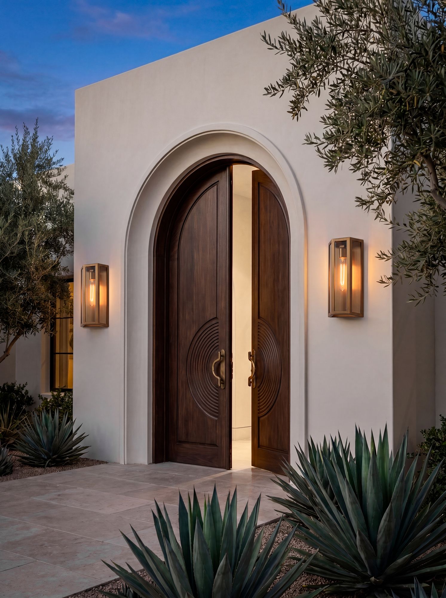 Image 1 Cecily 16" High Aged Brass Indoor/Outdoor Wall Light in scene