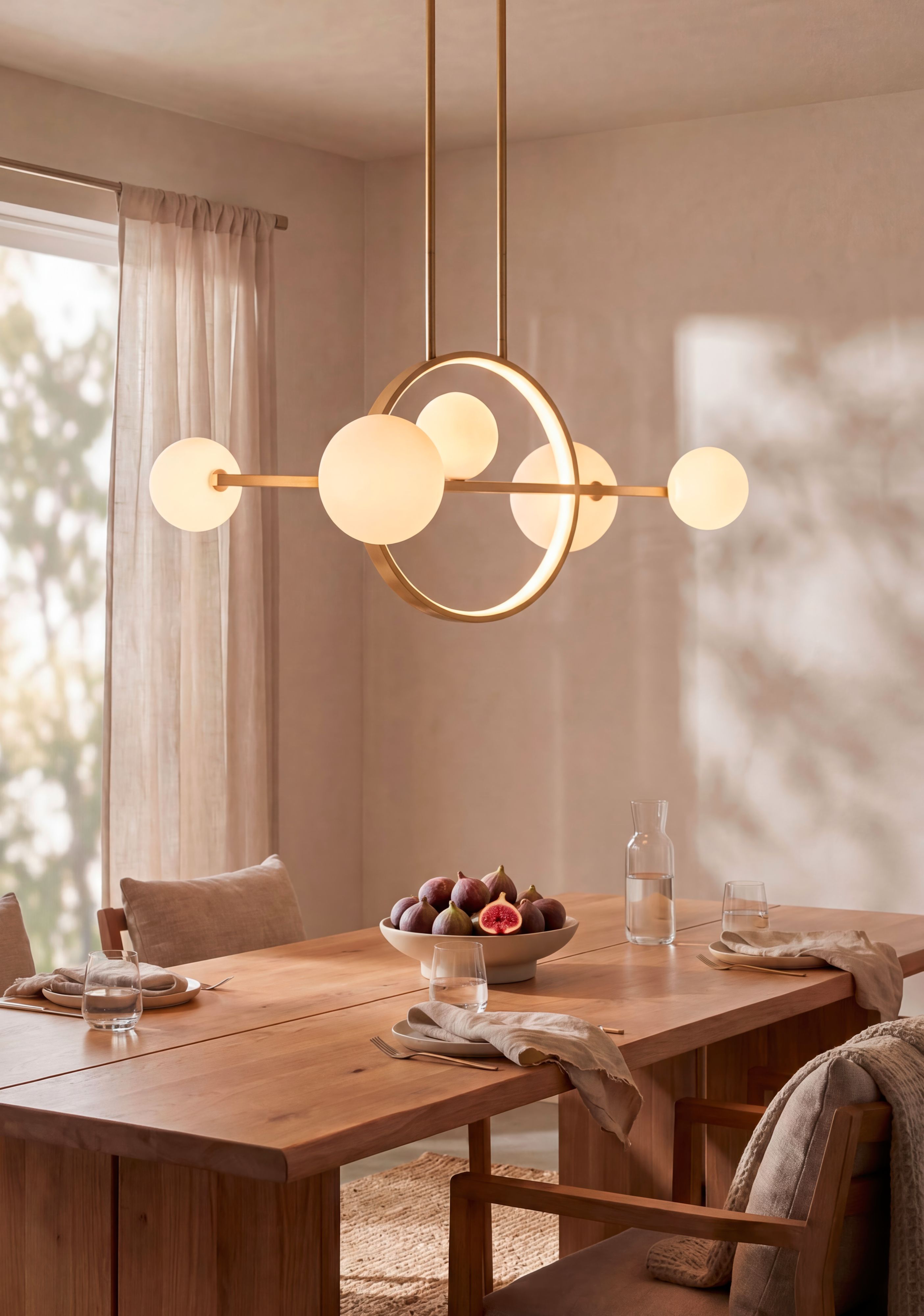 Image 1 Possini Euro Villani 38 1/2"W Soft Gold Linear 5-Light LED Chandelier in scene