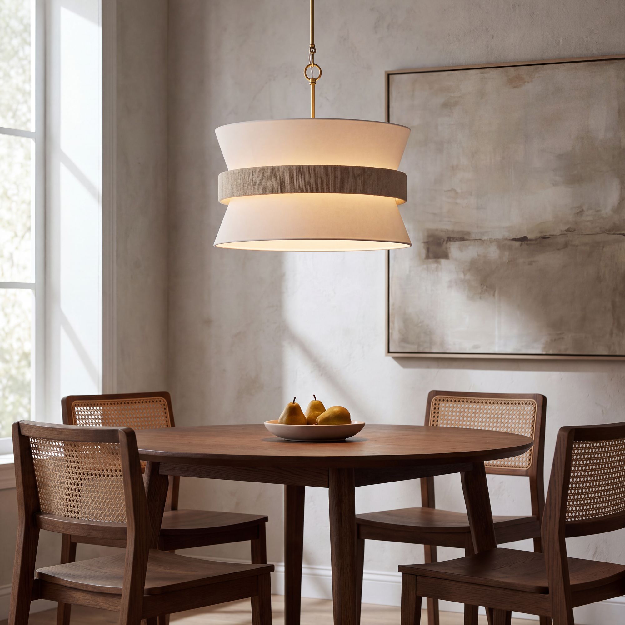 Watch A Video About the Possini Euro Manila Abaca Rope Brass 4 Light Pendant Light