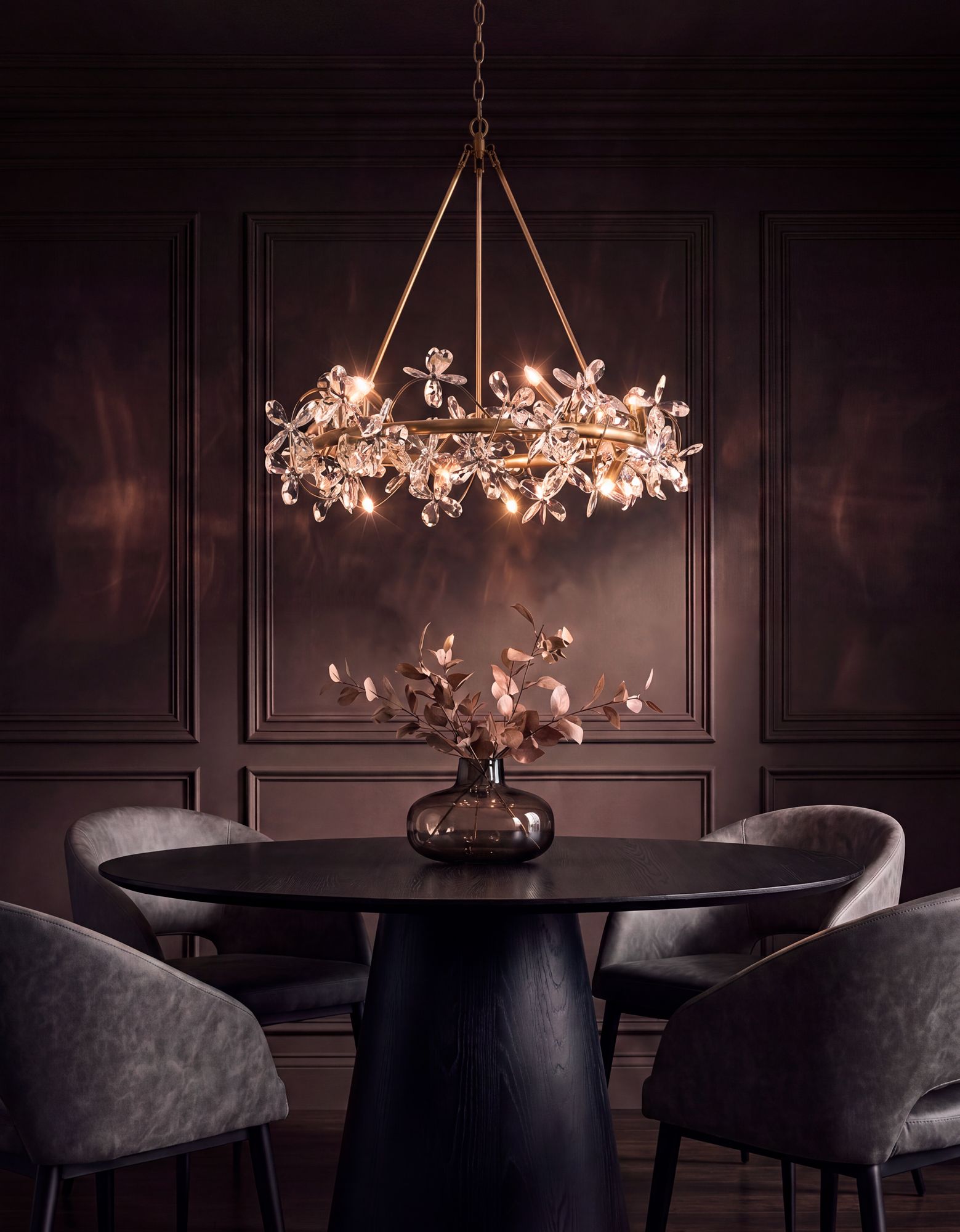 Watch A Video About the Possini Euro Carrine Gold and Flower Crystal Pendant