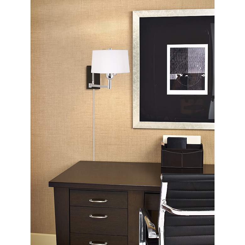 Image 1 Robert Abbey Wonton Collection Silver Plug-In Swing Arm in scene