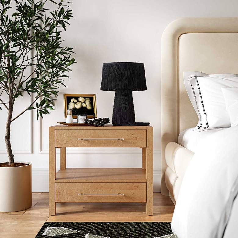 Image 1 Brandyss 26" Wide Natural Birdseye Maple 2-Drawer Nightstand in scene