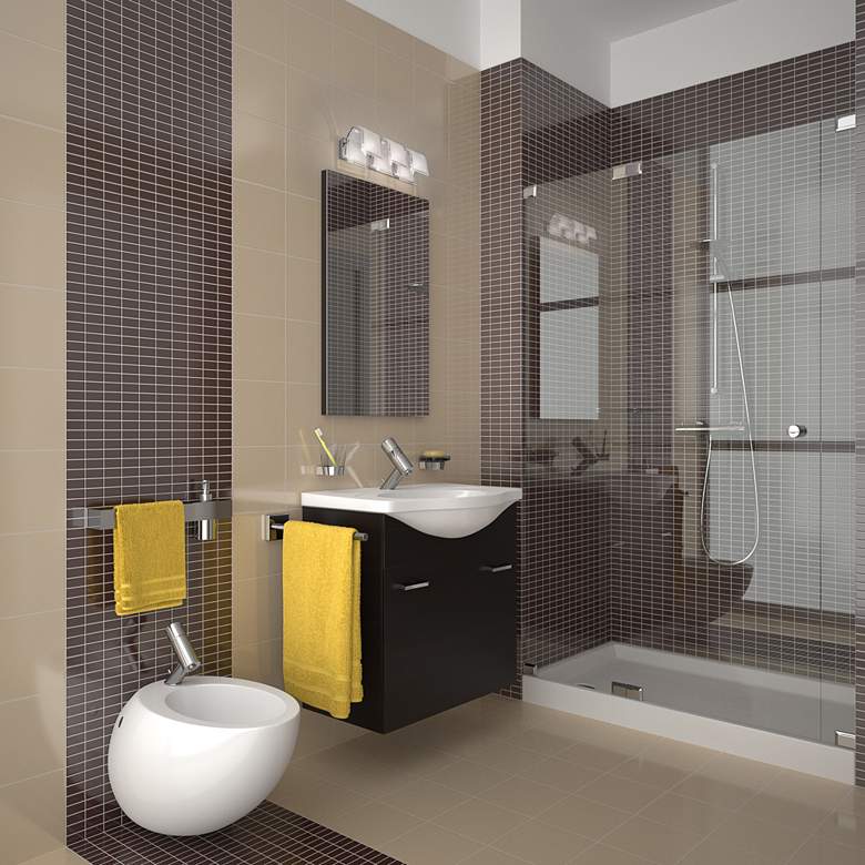 Image 1 Zephyr 23" Wide Chrome 3-Light Bath Light in scene