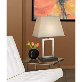 Image1 of 360 Lighting Open Window 22 3/4" High Brushed Nickel Modern Table Lamp in scene