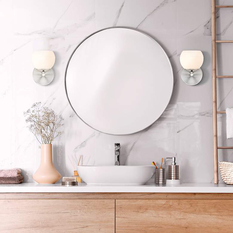 Image 1 Moon Breeze 8 1/4" High Polished Nickel Wall Sconce in scene