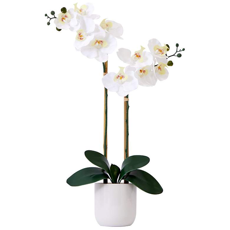 Image 1 26in. Artificial Double Orchid Phalaenopsis with Decorative Vase