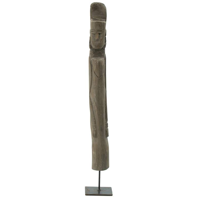 Image 1 27.5 inch Brown Tribal Statue On Stand