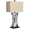 27.5" Modern Table Lamp with Chrome Finish and Crystal Accent, Chrome