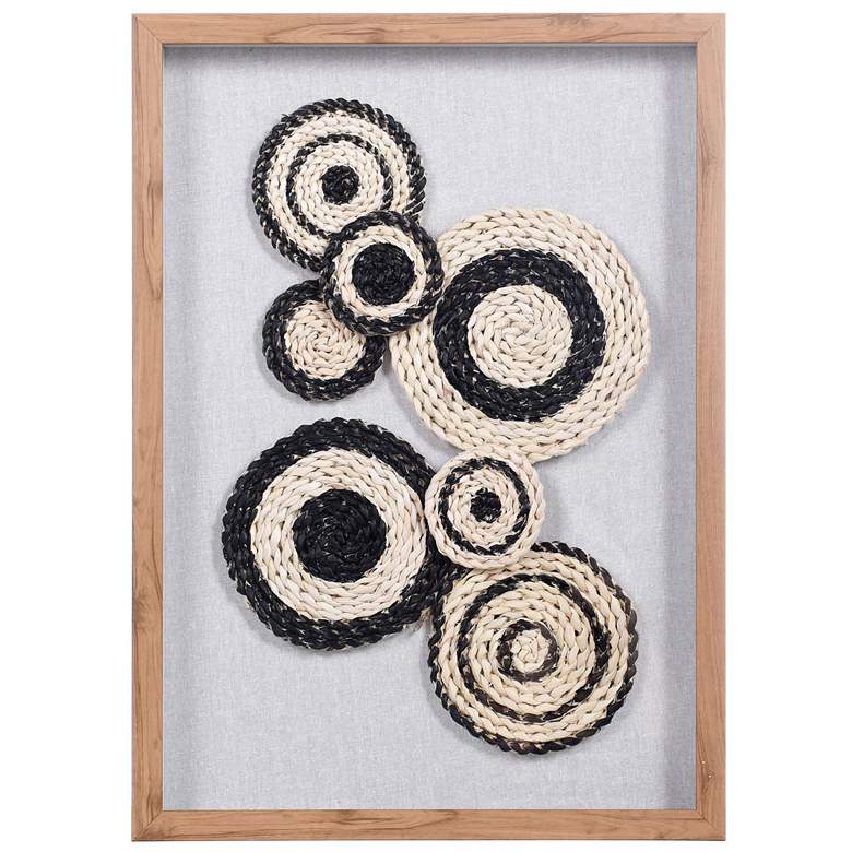 Image 1 27.5" x 19.7" Two Tone II Black & White Woven Shadow Box Wall