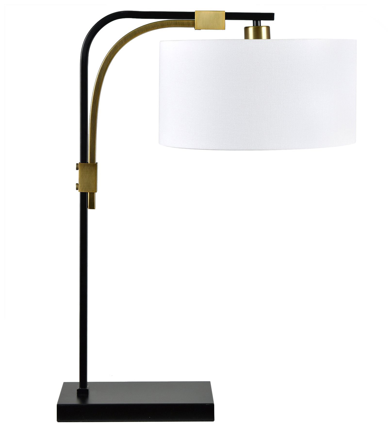 Image 2 27.5" Metal Table Lamp with White Linen Drum Shade more views