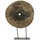 27.6" Brown Decorative Cart Wheel On Stand