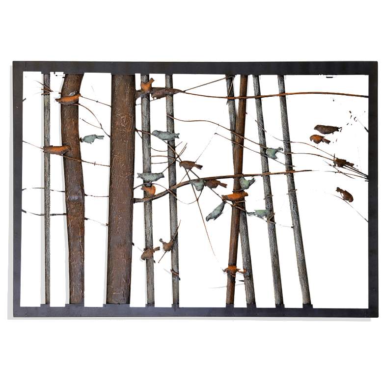 Image 1 27.6 inch x 39.4 inch Branch Out  - Alternative Iron Wall Art - Muted Bir