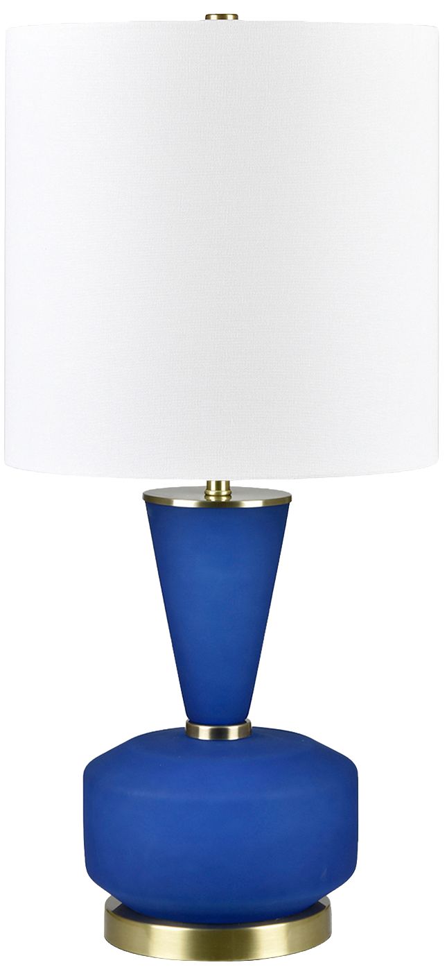 27.75"H Blue Glass Table Lamp