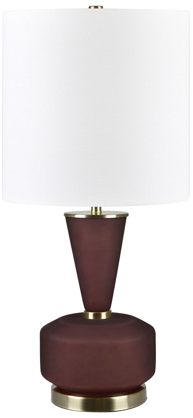 27.75"H Dusty Red Glass Table Lamp