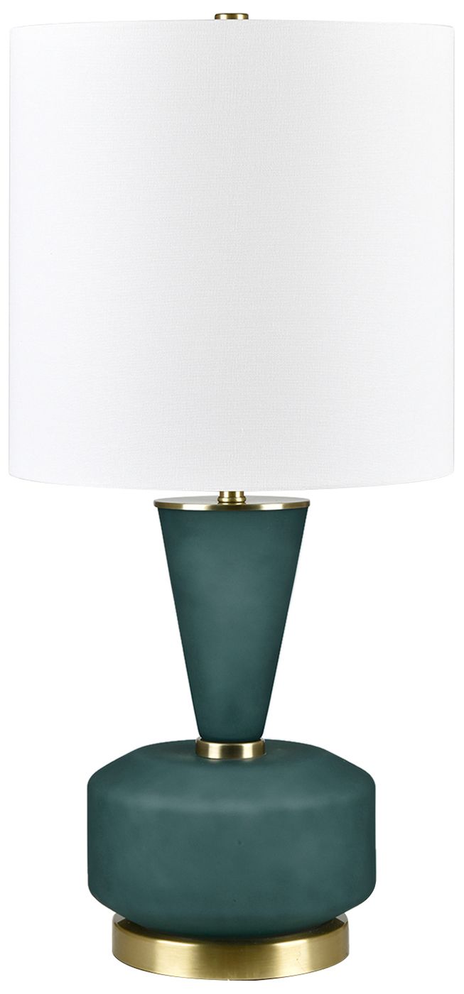 27.75"H Green Glass Table Lamp