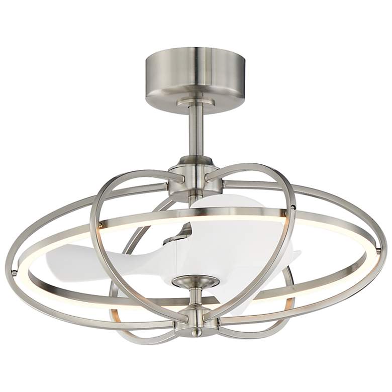 Image 1 27 1/2" Maxim Corona Satin Nickel WiFi-enabled LED Fandelight