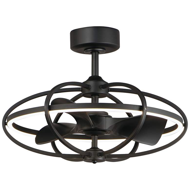 Image 1 27 1/2" Maxim Corona Black WiFi-enabled LED Fandelight