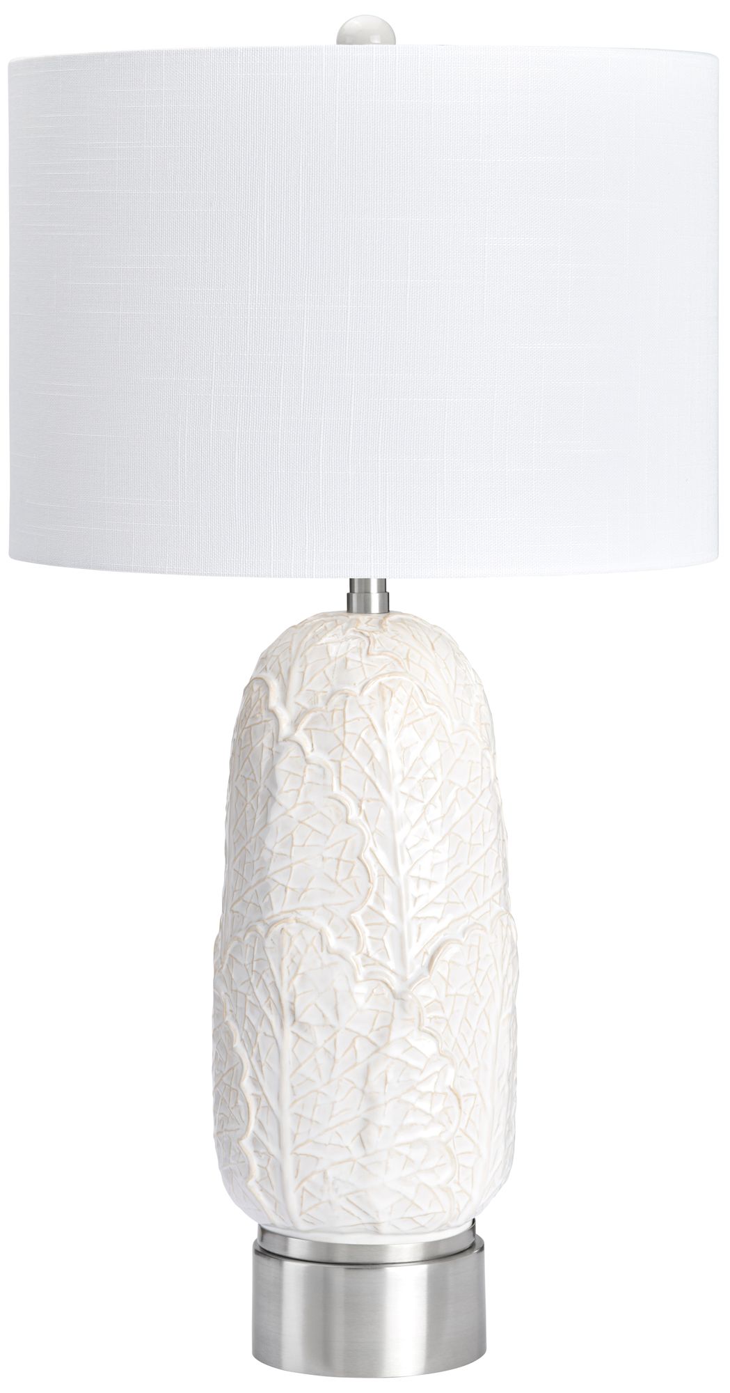 Image 3 27" Ceramic Table Lamp with White Linen Drum Shade more views