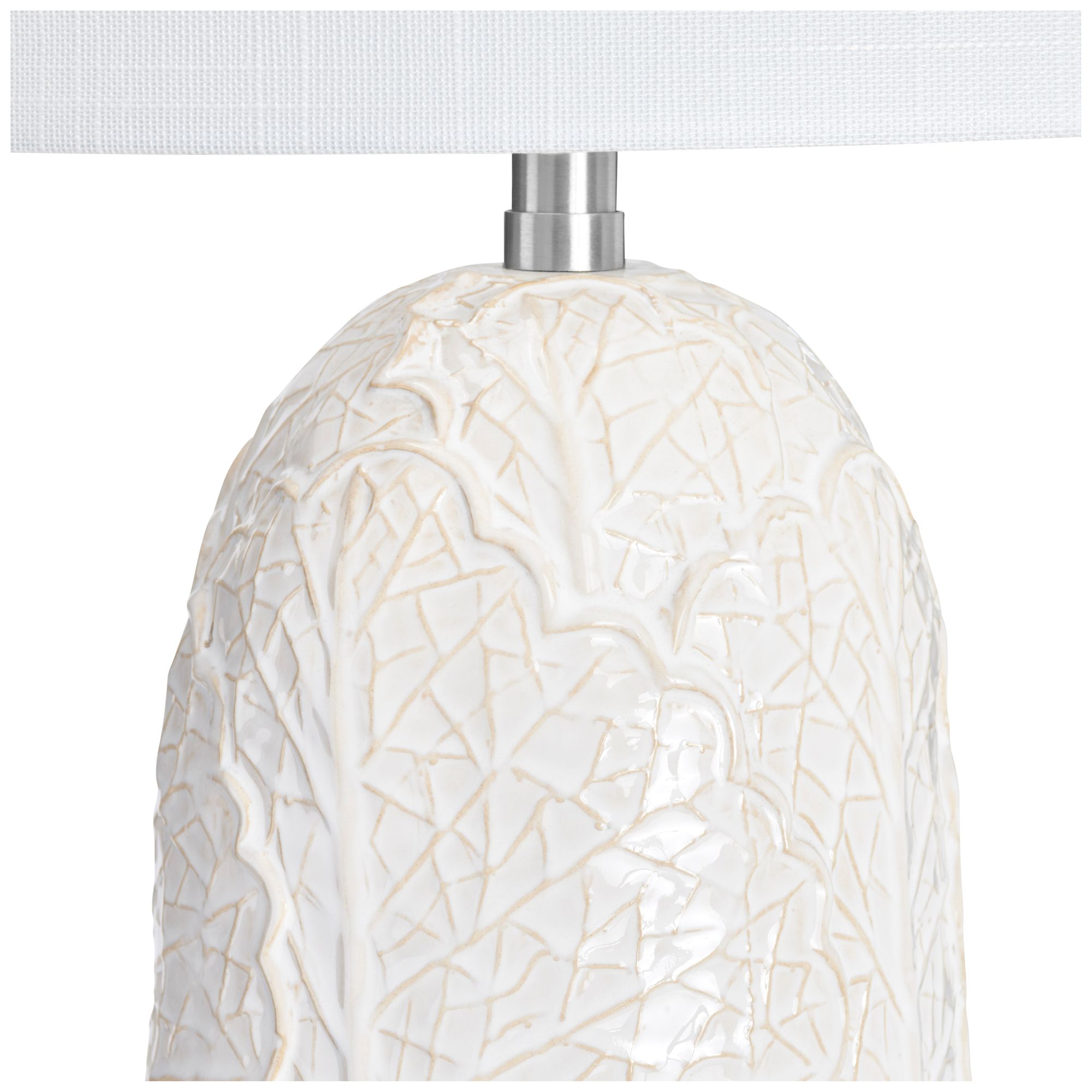 Image 5 27" Ceramic Table Lamp with White Linen Drum Shade more views