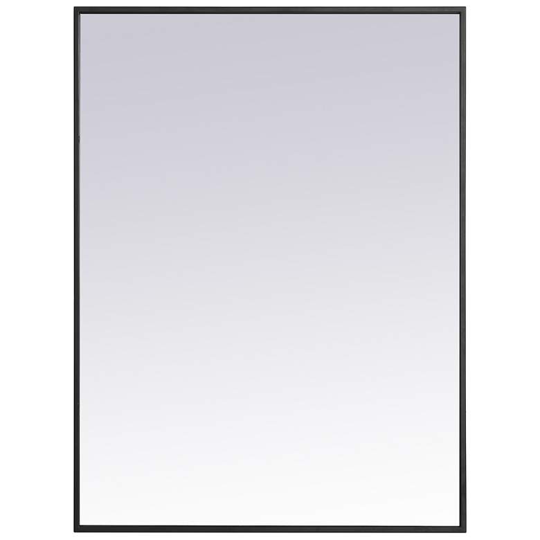 Image 1 27-in W x 36-in H Metal Frame Rectangle Wall Mirror in Black