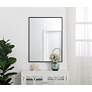 Thumbnail3 of 27-in W x 36-in H Metal Frame Rectangle Wall Mirror in Black more views