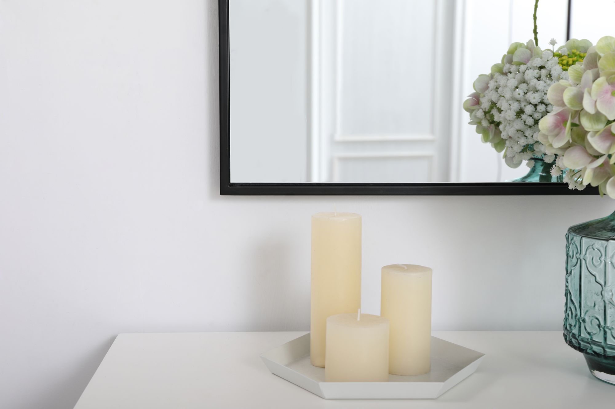 27-in W x 36-in H Metal Frame Rectangle Wall Mirror in Black