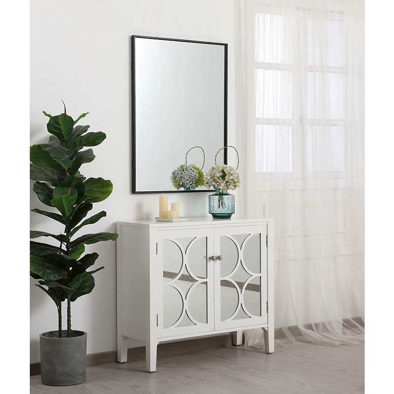 Image 6 27-in W x 36-in H Metal Frame Rectangle Wall Mirror in Black more views