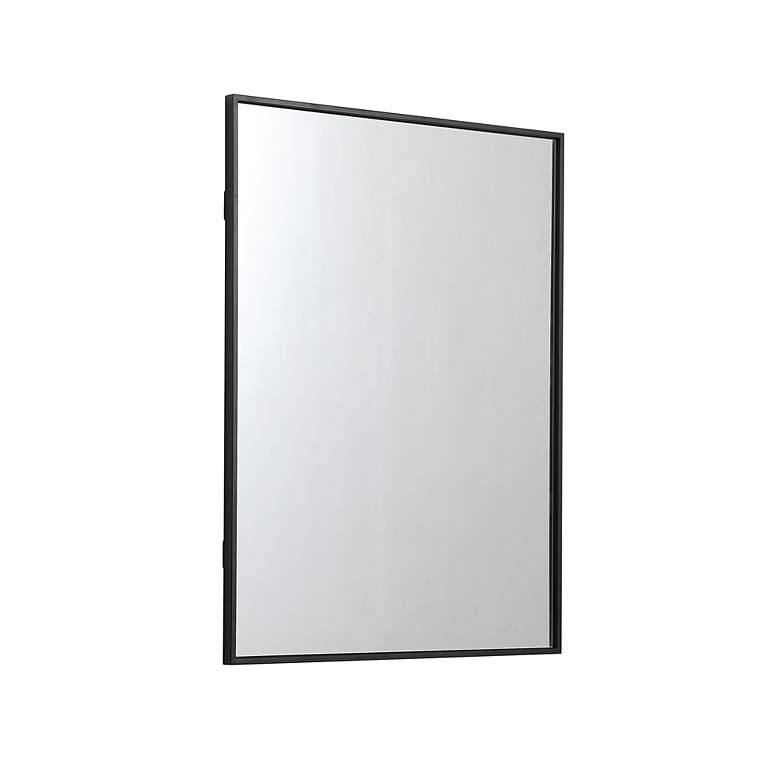 Image 7 27-in W x 36-in H Metal Frame Rectangle Wall Mirror in Black more views