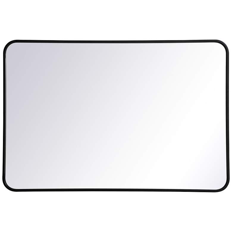 Image 3 27-in W x 40-in H Soft Corner Metal Rectangular Wall Mirror in Black