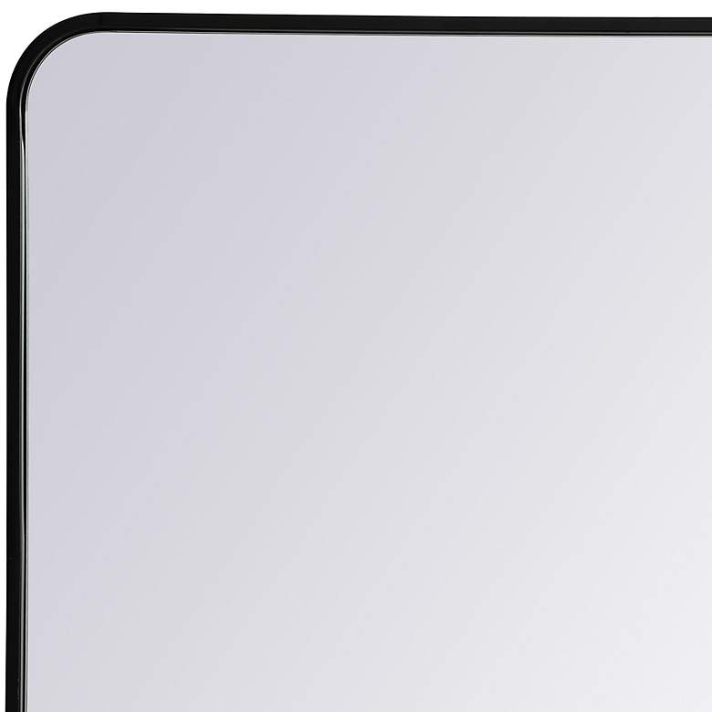Image 4 27-in W x 40-in H Soft Corner Metal Rectangular Wall Mirror in Black more views