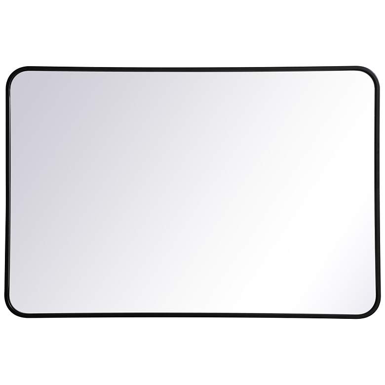 Image 6 27-in W x 40-in H Soft Corner Metal Rectangular Wall Mirror in Black more views