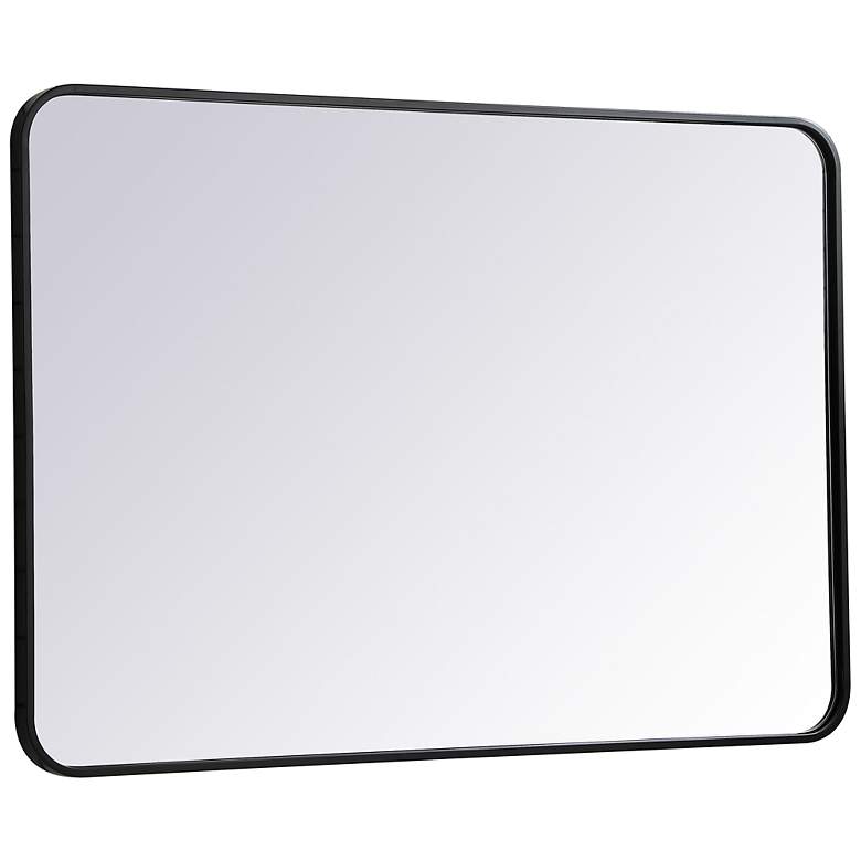 Image 7 27-in W x 40-in H Soft Corner Metal Rectangular Wall Mirror in Black more views
