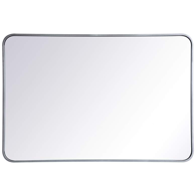 Image 1 27-in W x 40-in H Soft Corner Metal Rectangular Wall Mirror in Silver