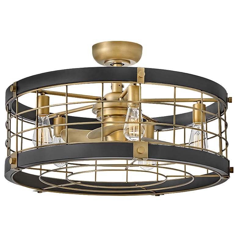 Image 2 27 inch Hinkley Bryce Heritage Brass LED Fandelier Ceiling Fan with Remote