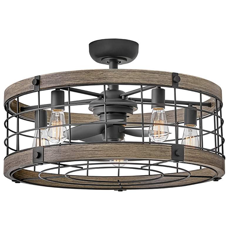 Image 3 27" Hinkley Bryce Matte Black LED Fandelier Ceiling Fan with Remote more views