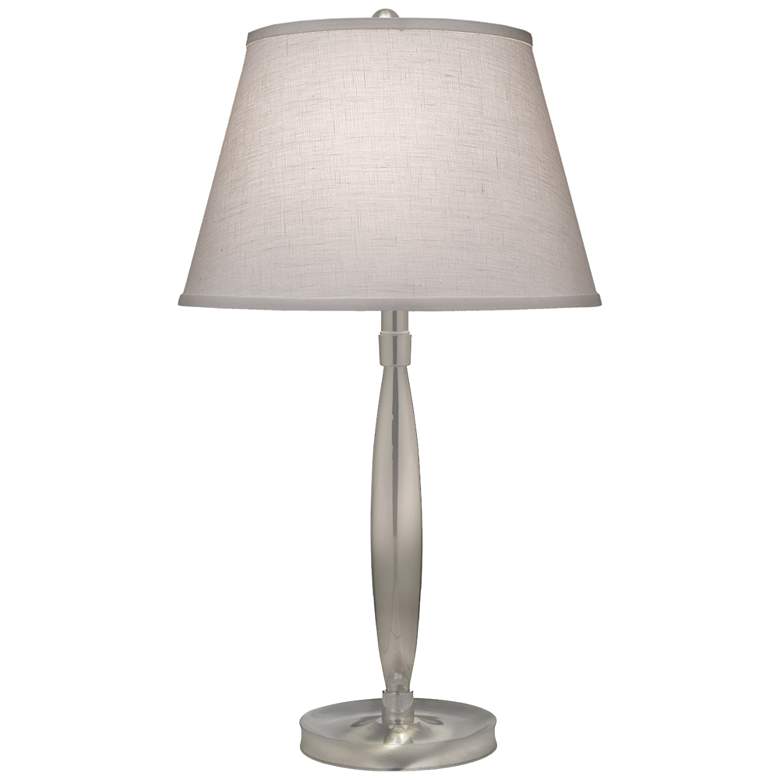 Image 1 27" Satin Nickel w/ Wood Veneer Shade Table Lamp