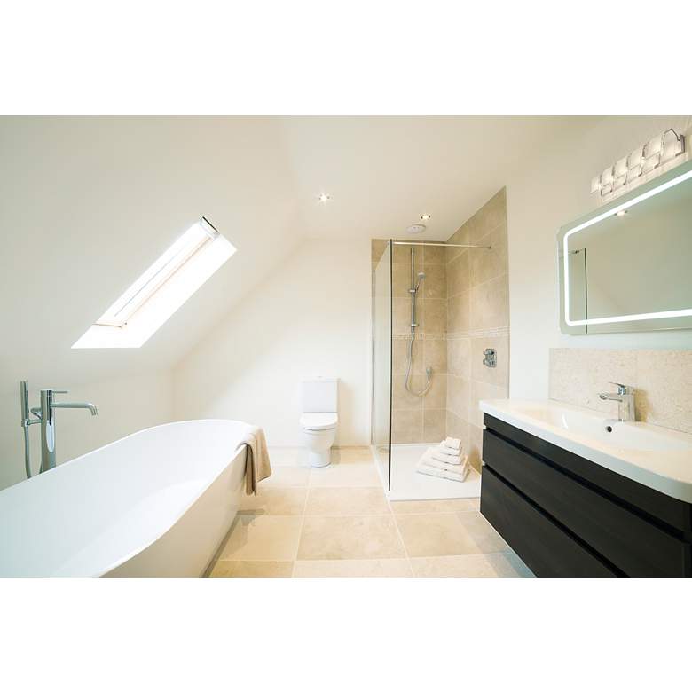 Image 1 Zephyr 38 1/2" Wide Brushed Nickel 5-Light Bath Light in scene