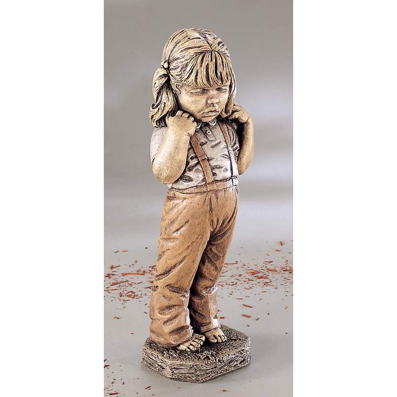 Image 1 Bashful Little Girl 24 inch High Yard Decor Garden Accent in scene