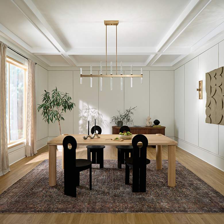 Image 1 Sycara 48 1/4" Wide Champagne Bronze LED Linear Chandelier in scene